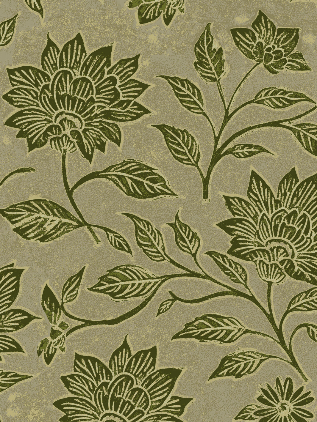 'Spice of Life Small' Wallpaper by Flint Wood & Hicks - Olive