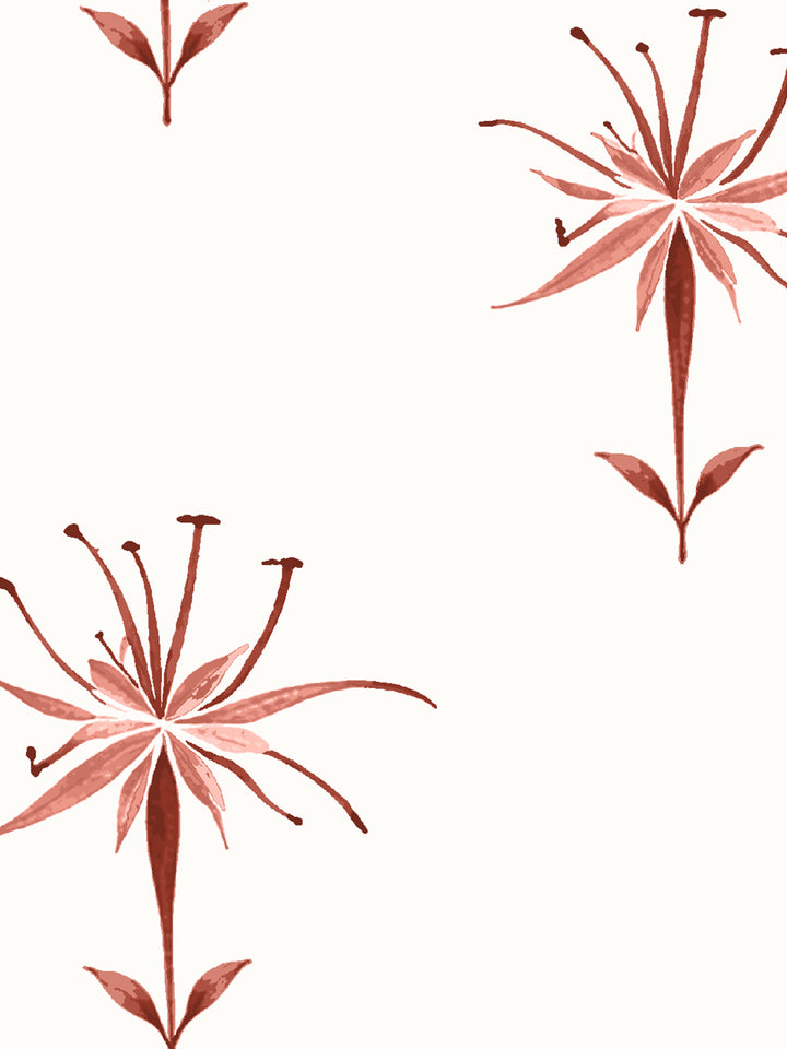 'Spider Lily Macro' Wallpaper by Flint Wood & Hicks - Dark Red