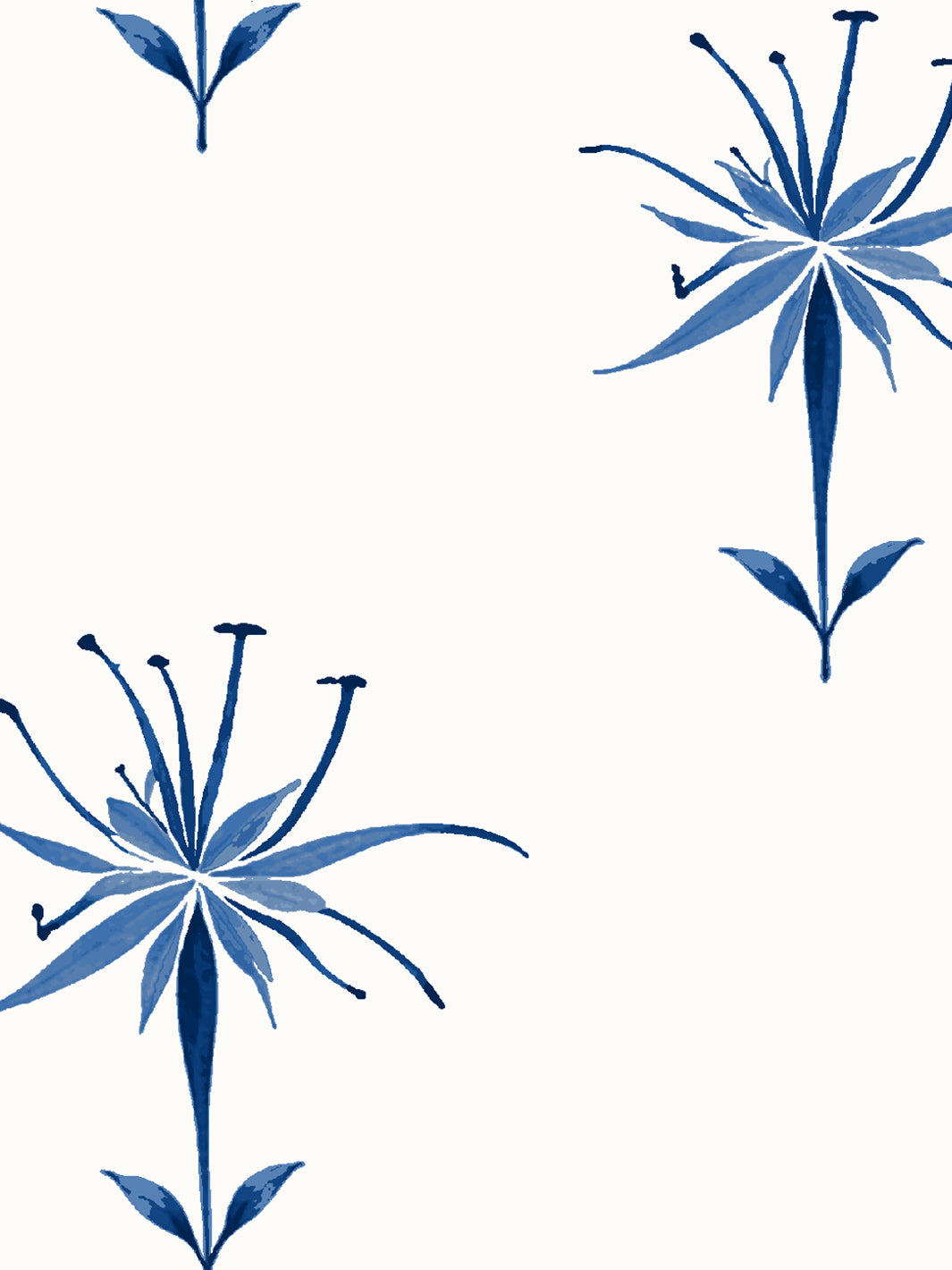 'Spider Lily Macro' Wallpaper by Flint Wood & Hicks - Indigo