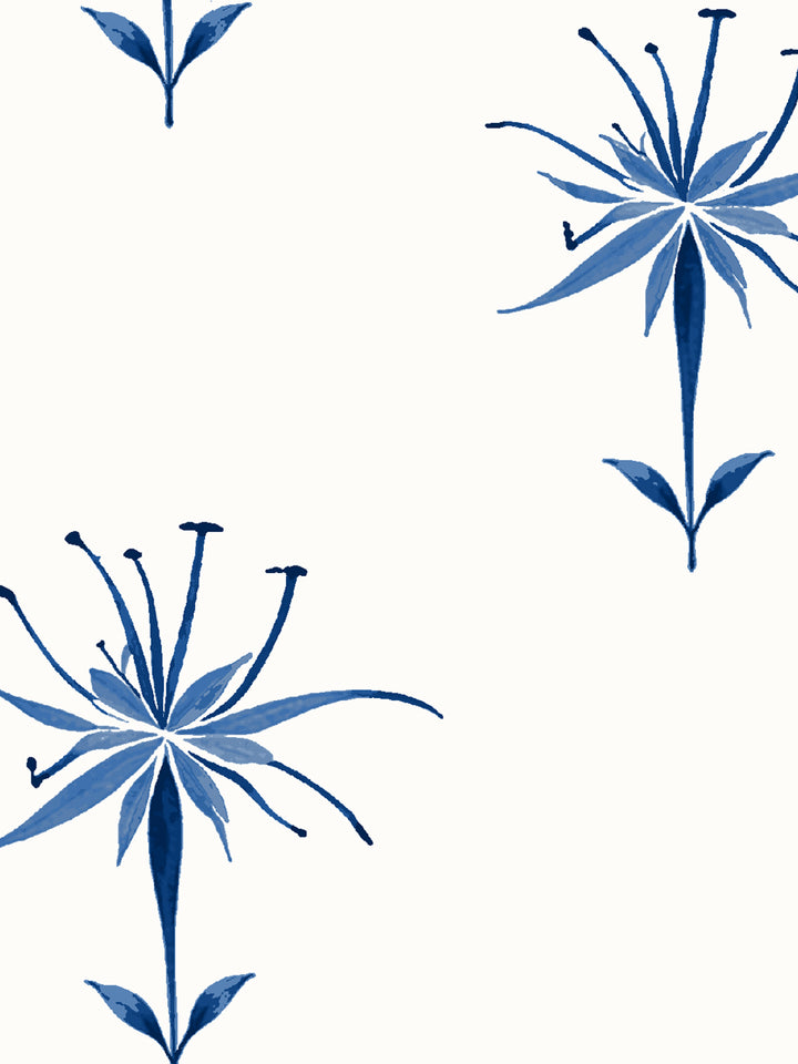 'Spider Lily Macro' Wallpaper by Flint Wood & Hicks - Indigo