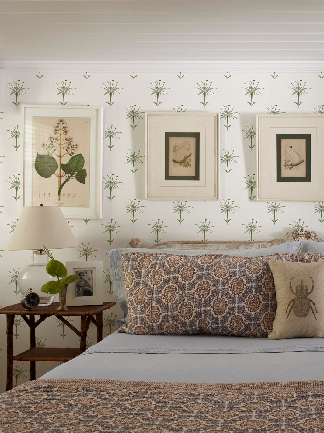 'Spider Lily Macro' Wallpaper by Flint Wood & Hicks - Olive
