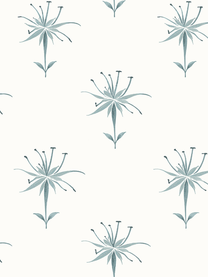 'Spider Lily Macro' Wallpaper by Flint Wood & Hicks - Seafoam