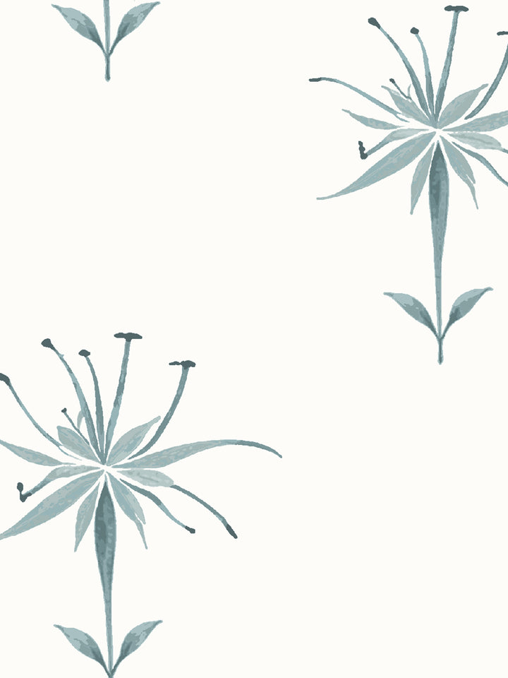 'Spider Lily Macro' Wallpaper by Flint Wood & Hicks - Seafoam
