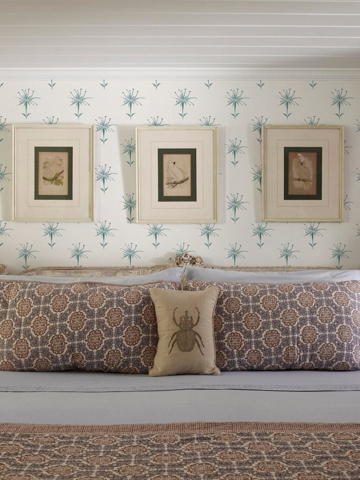 'Spider Lily Macro' Wallpaper by Flint Wood & Hicks - Seafoam