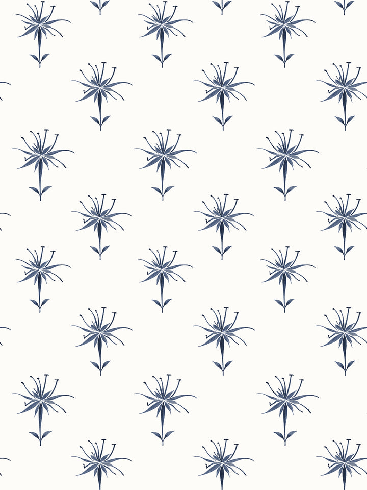 'Spider Lily Micro' Wallpaper by Flint Wood & Hicks - Charcoal