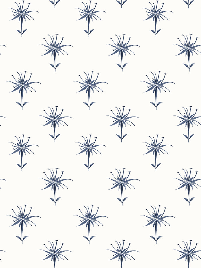 'Spider Lily Micro' Wallpaper by Flint Wood & Hicks - Charcoal