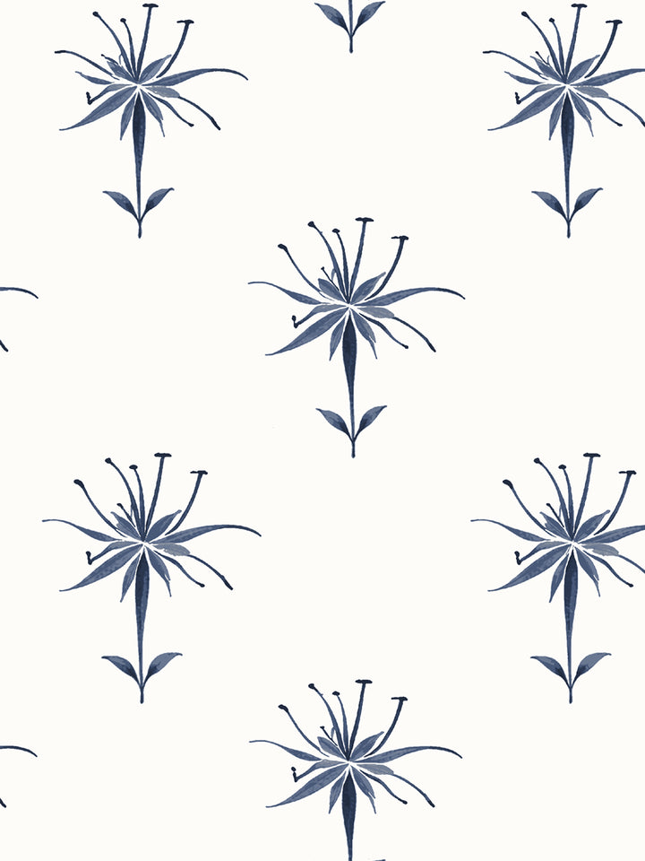'Spider Lily Micro' Wallpaper by Flint Wood & Hicks - Charcoal