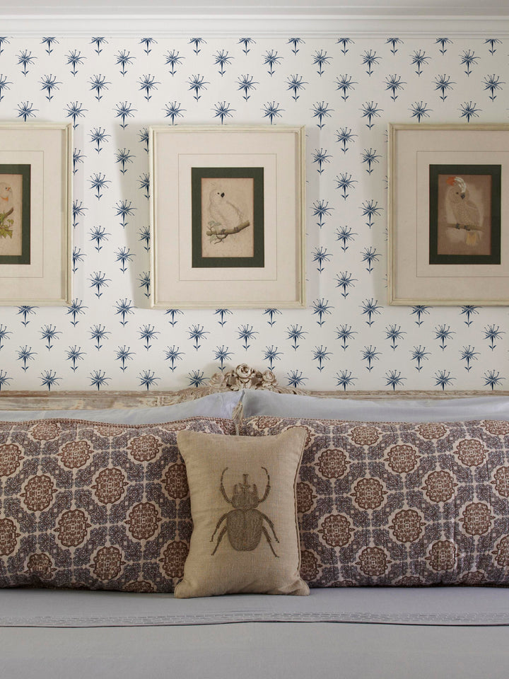'Spider Lily Micro' Wallpaper by Flint Wood & Hicks - Charcoal
