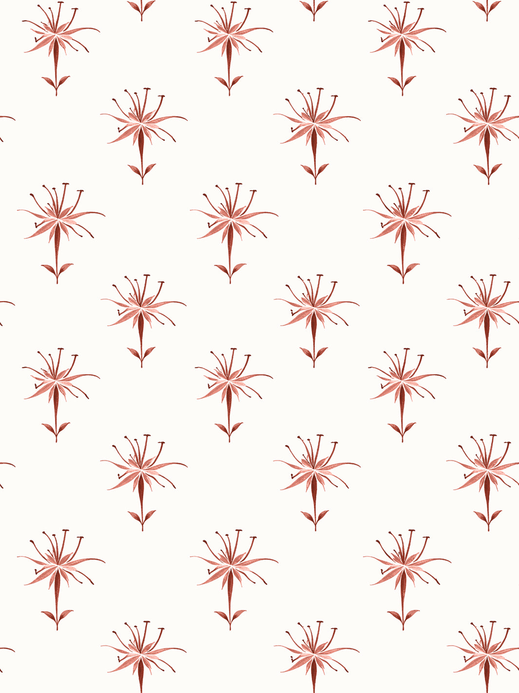 'Spider Lily Micro' Wallpaper by Flint Wood & Hicks - Dark Red – Wallshoppe