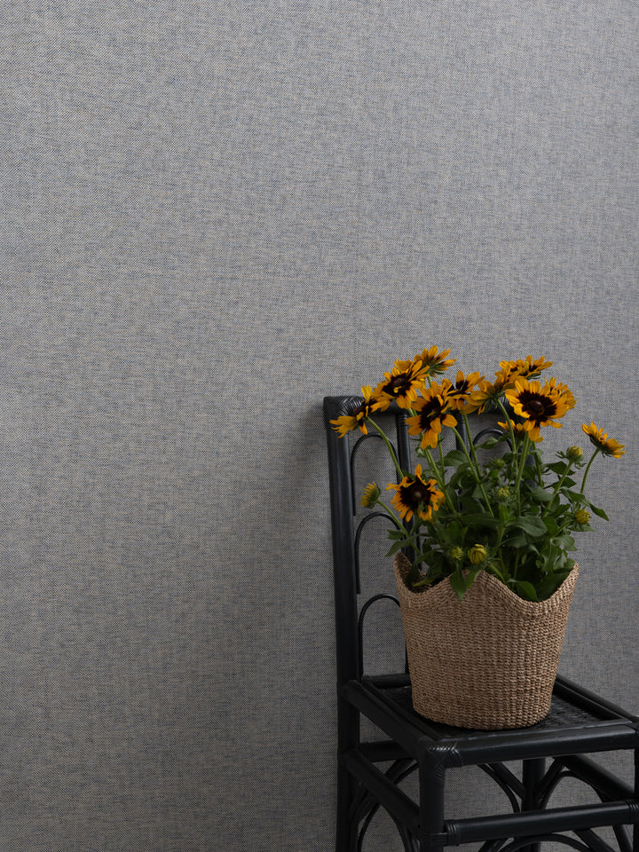 stitch two tone grasscloth wallpaper in indigo cream