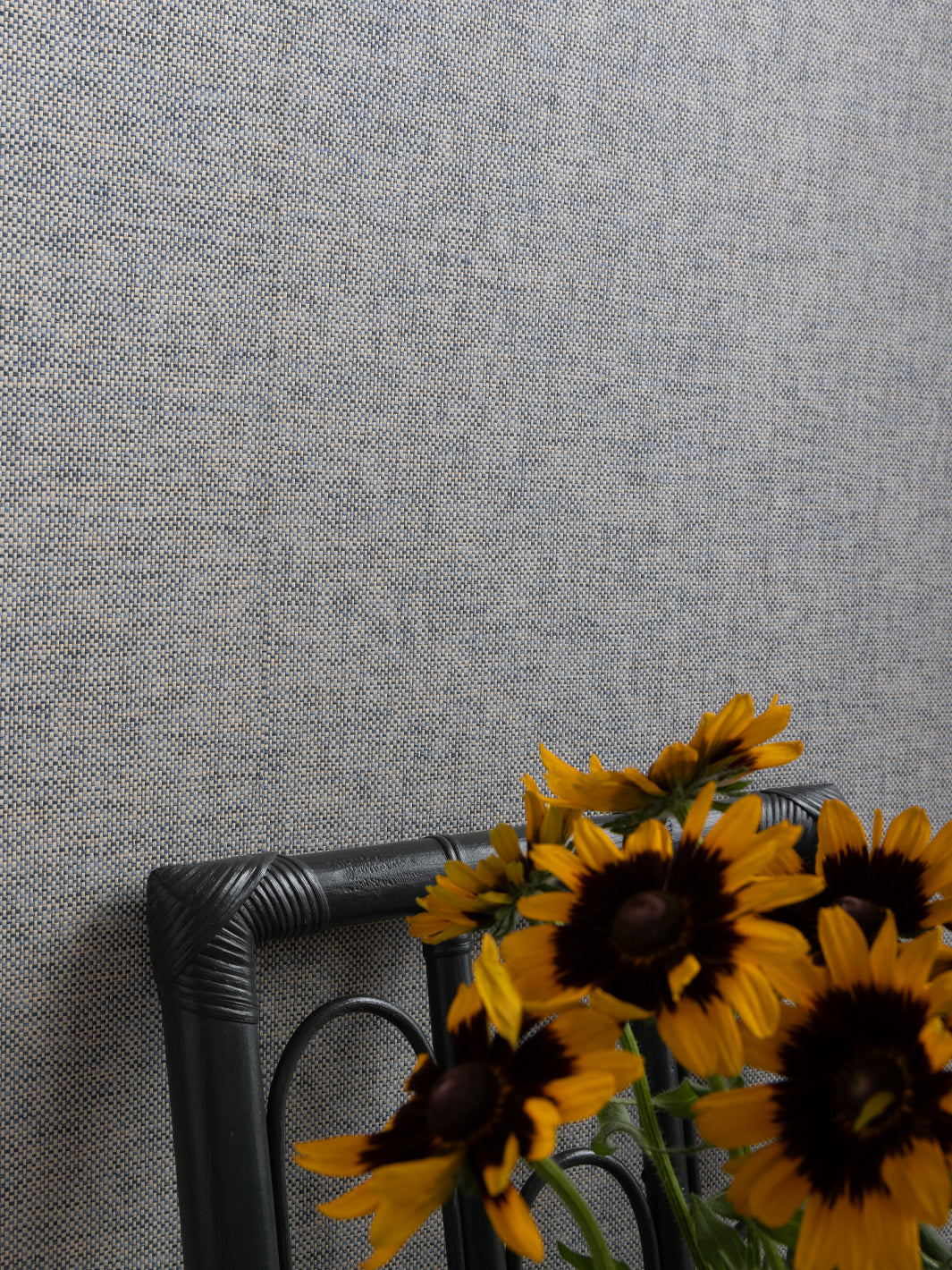 stitch two tone grasscloth wallpaper in indigo cream