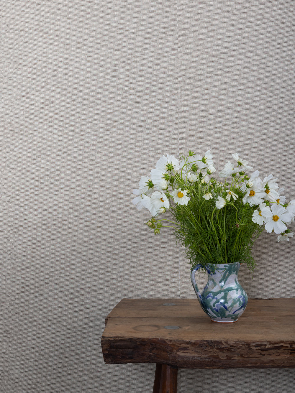stitch two tone grasscloth wallpaper in oak cream