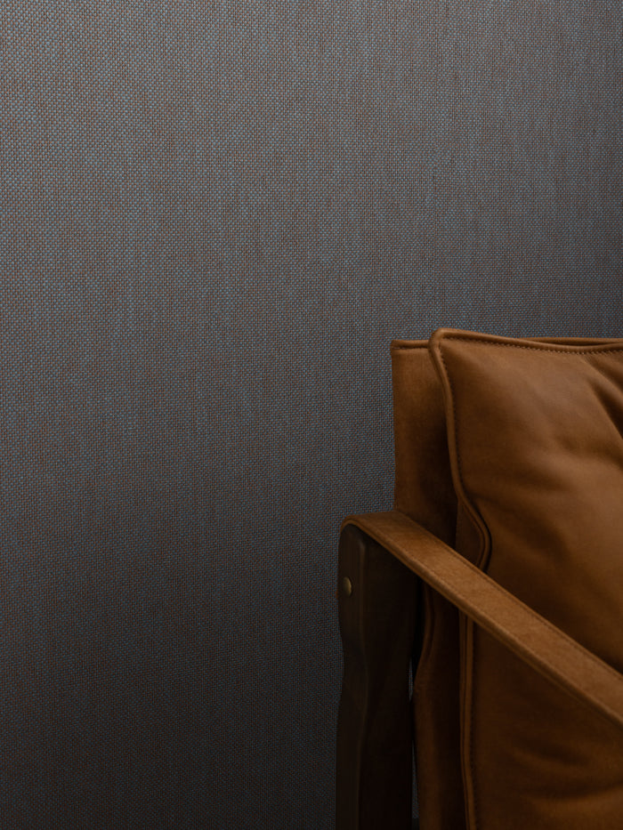 'Stitch Two Tone' Grasscloth Wallpaper - Smoke Blue