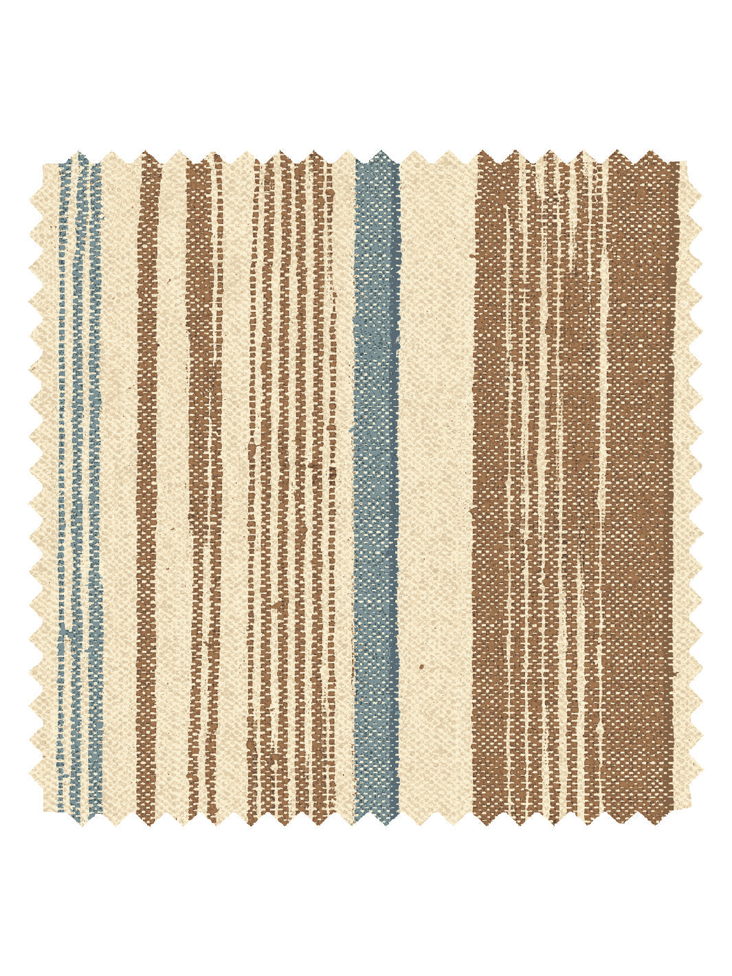 'Stuart Stripe' Tea Stained Linen Fabric by Nathan Turner - Brown Blue