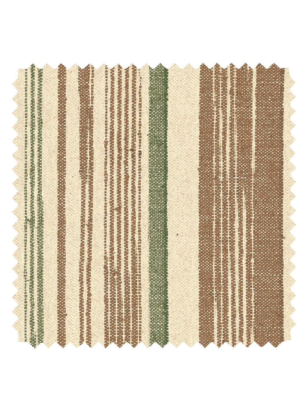 'Stuart Stripe' Tea Stained Linen Fabric by Nathan Turner - Brown Green