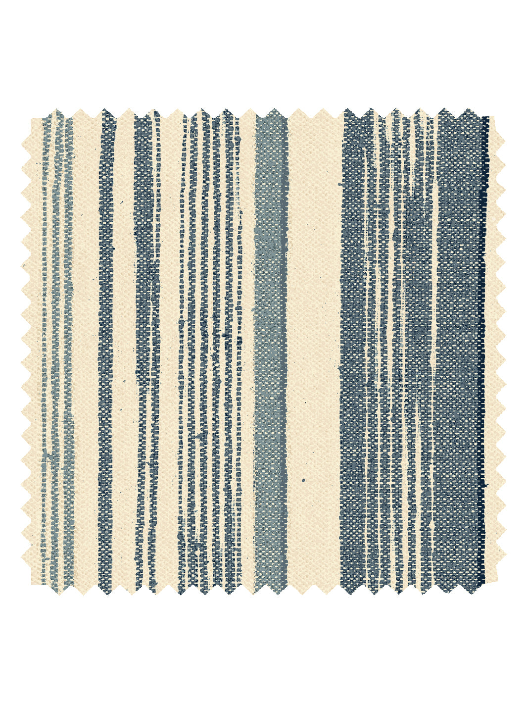 'Stuart Stripe' Tea Stained Linen Fabric by Nathan Turner - Dark Blue - Blue