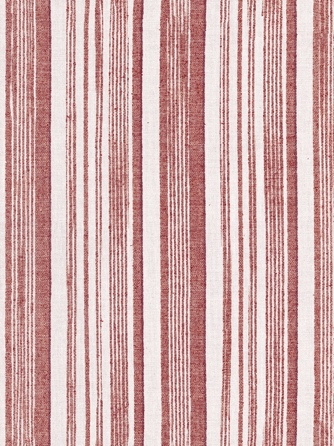 'Stuart Stripe' Linen Fabric by Nathan Turner - Antique Red