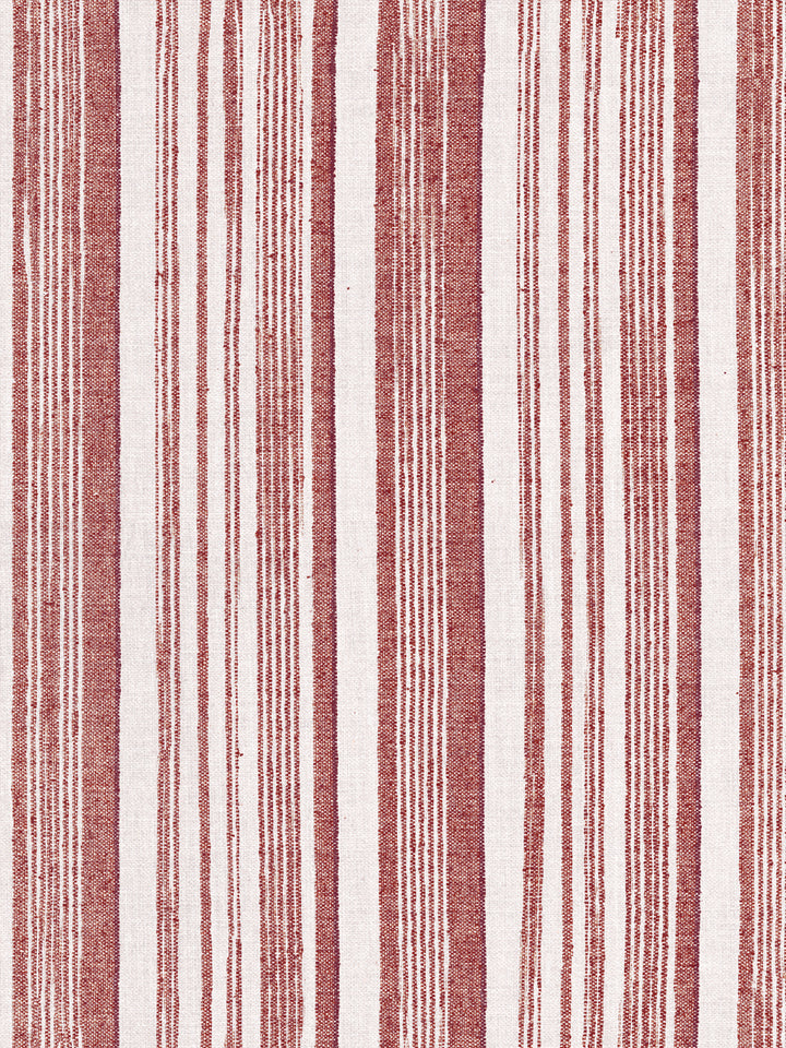 'Stuart Stripe' Linen Fabric by Nathan Turner - Antique Red