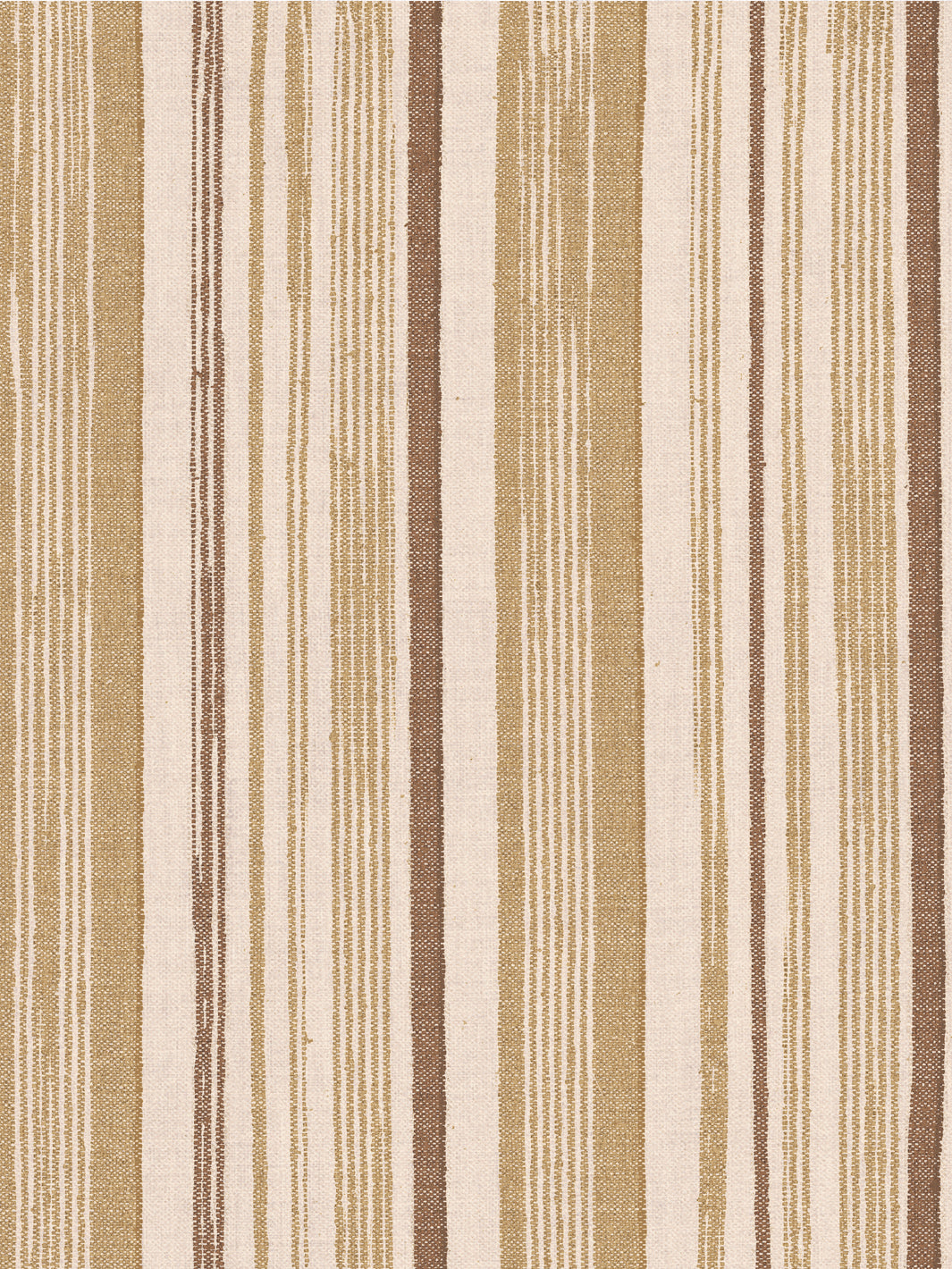 'Stuart Stripe' Tea Stained Linen Fabric by Nathan Turner - Gold Brown