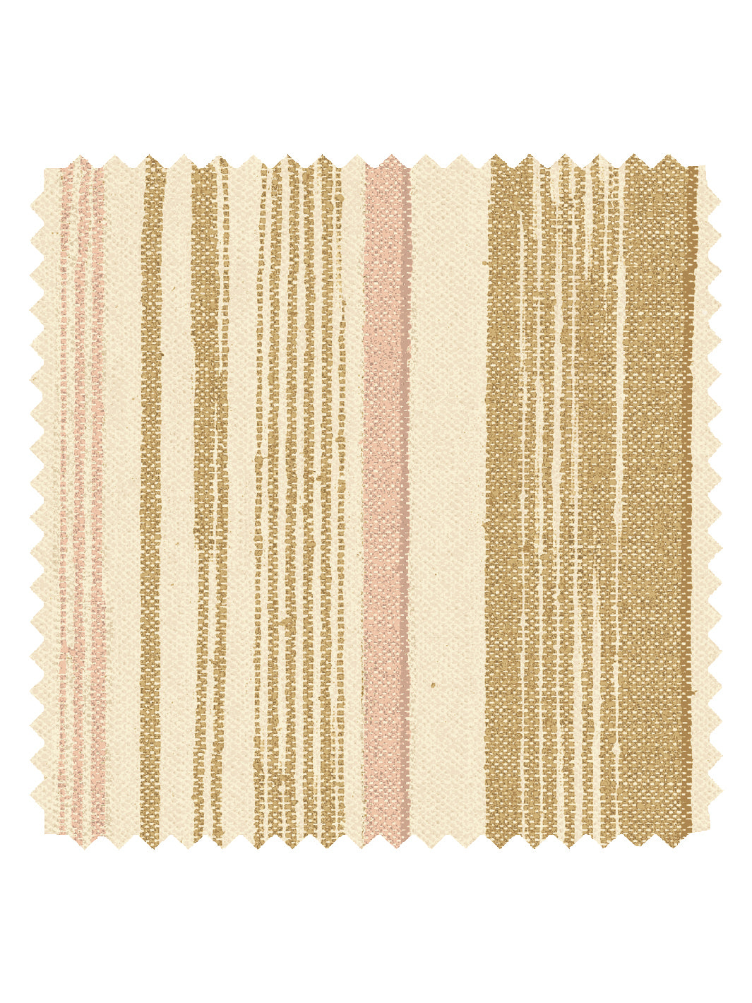 'Stuart Stripe' Tea Stained Linen Fabric by Nathan Turner - Gold Pink