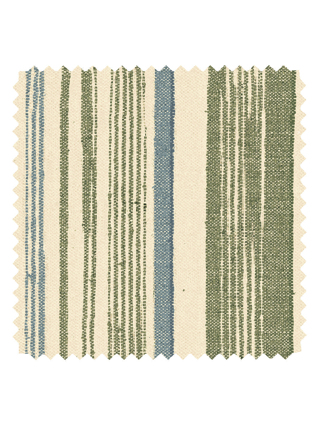 'Stuart Stripe' Tea Stained Linen Fabric by Nathan Turner - Green Blue