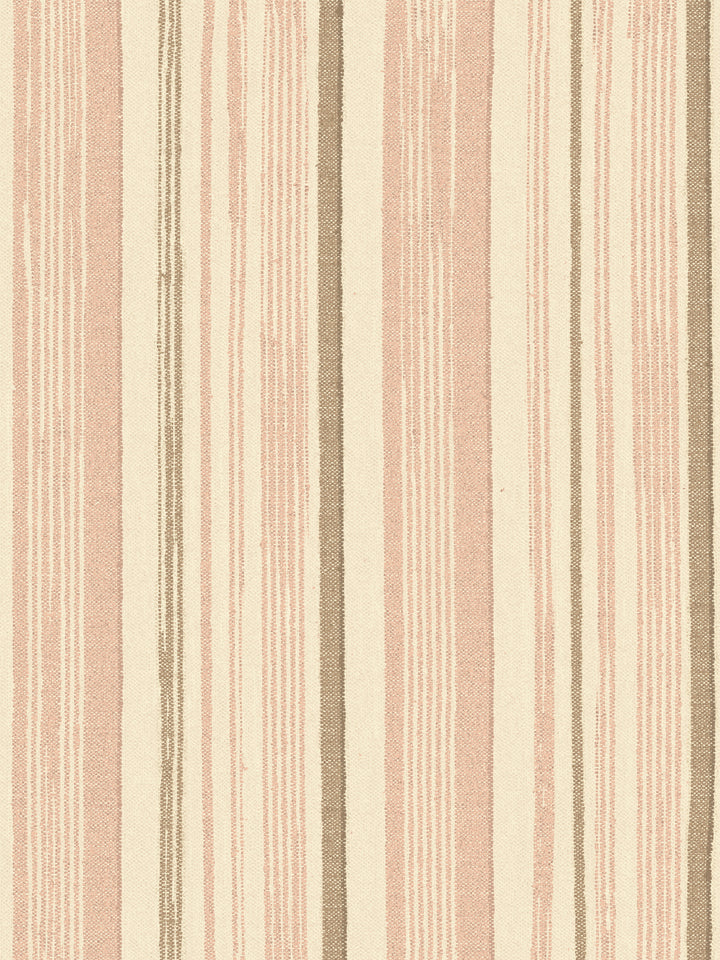 'Stuart Stripe' Tea Stained Linen Fabric by Nathan Turner - Pink Neutral