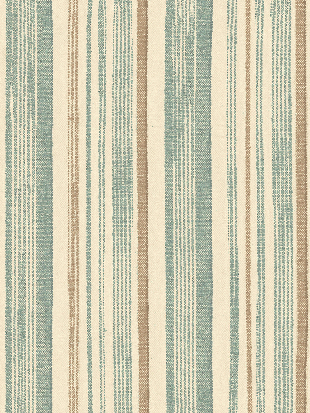 'Stuart Stripe' Tea Stained Linen Fabric by Nathan Turner - Seafoam Neutral