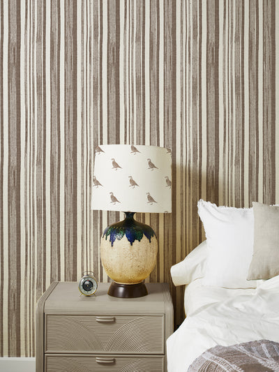 stuart stripe grasscloth wallpaper by nathan turner dark chocolate