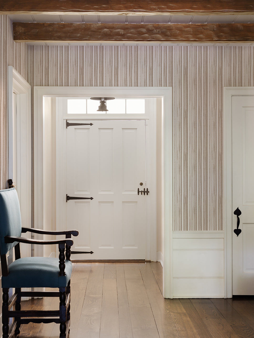 'Stuart Stripe' Wallpaper by Nathan Turner - Neutral