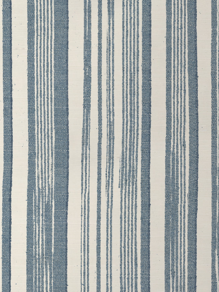 'Stuart Stripe' Grasscloth Wallpaper by Nathan Turner - Blue