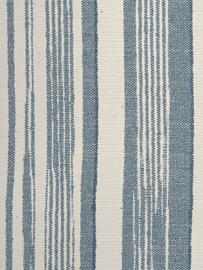 'Stuart Stripe' Grasscloth Wallpaper by Nathan Turner - Blue