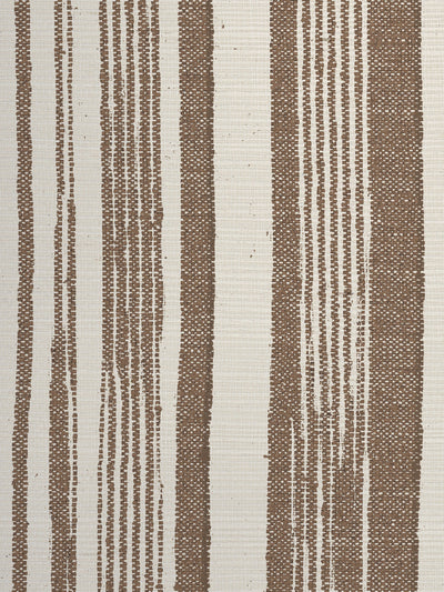 'Stuart Stripe' Grasscloth Wallpaper by Nathan Turner - Brown