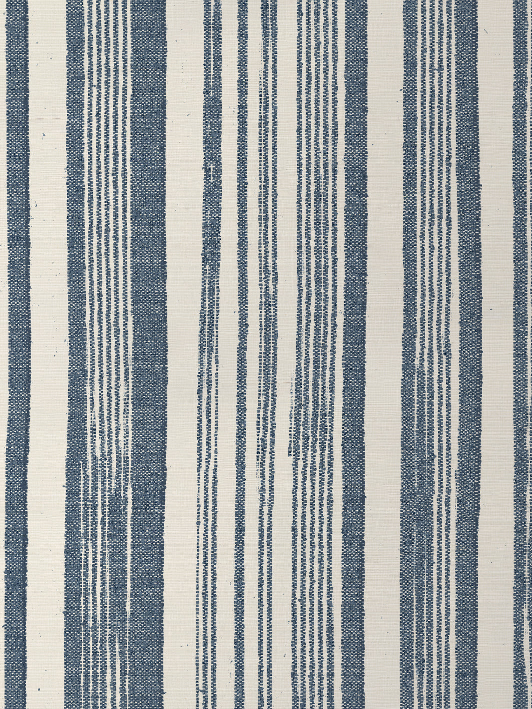 'Stuart Stripe' Grasscloth Wallpaper by Nathan Turner - Dark Blue