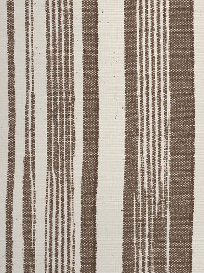 'Stuart Stripe' Grasscloth Wallpaper by Nathan Turner - Dark Chocolate