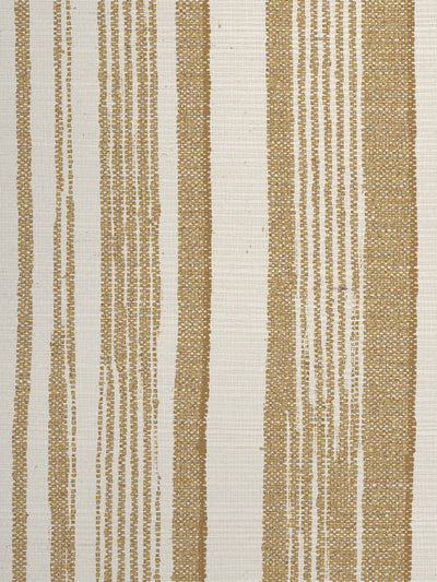 'Stuart Stripe' Grasscloth Wallpaper by Nathan Turner - Gold