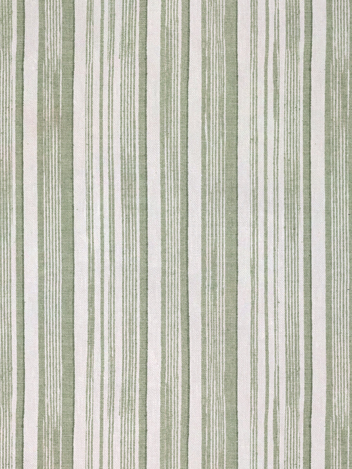 Stuart Stripe' Linen Fabric by Nathan Turner - Lichen