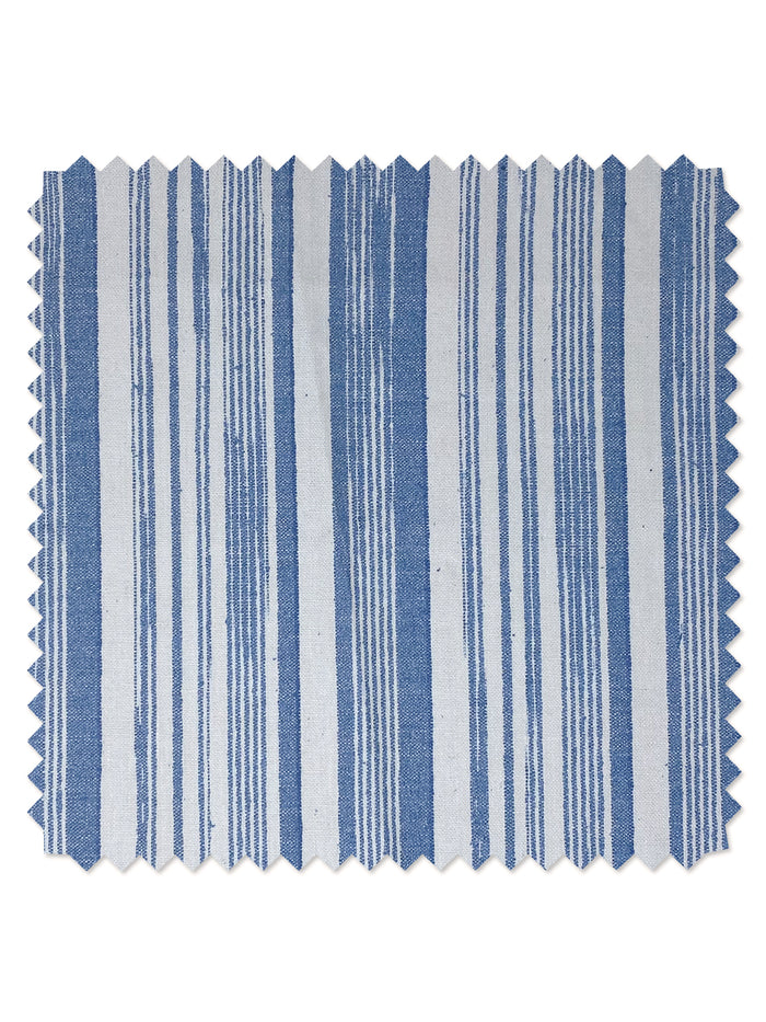 Stuart Stripe' Linen Fabric by Nathan Turner - Blue