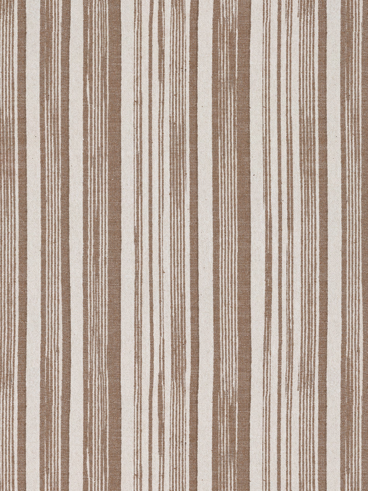 stuart stripe linen fabric by nathan turner brown