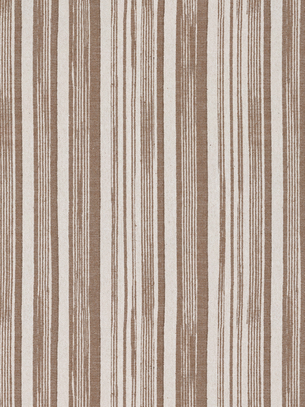 stuart stripe linen fabric by nathan turner brown