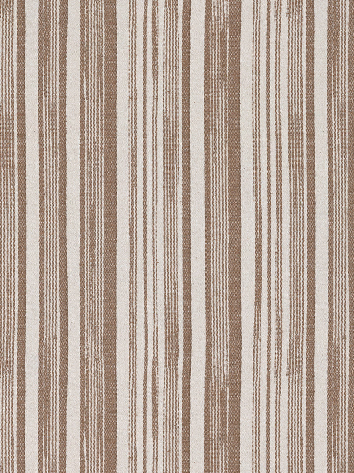 stuart stripe linen fabric by nathan turner brown