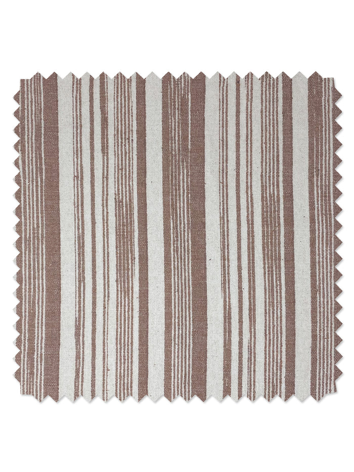 Stuart Stripe' Linen Fabric by Nathan Turner - Brown
