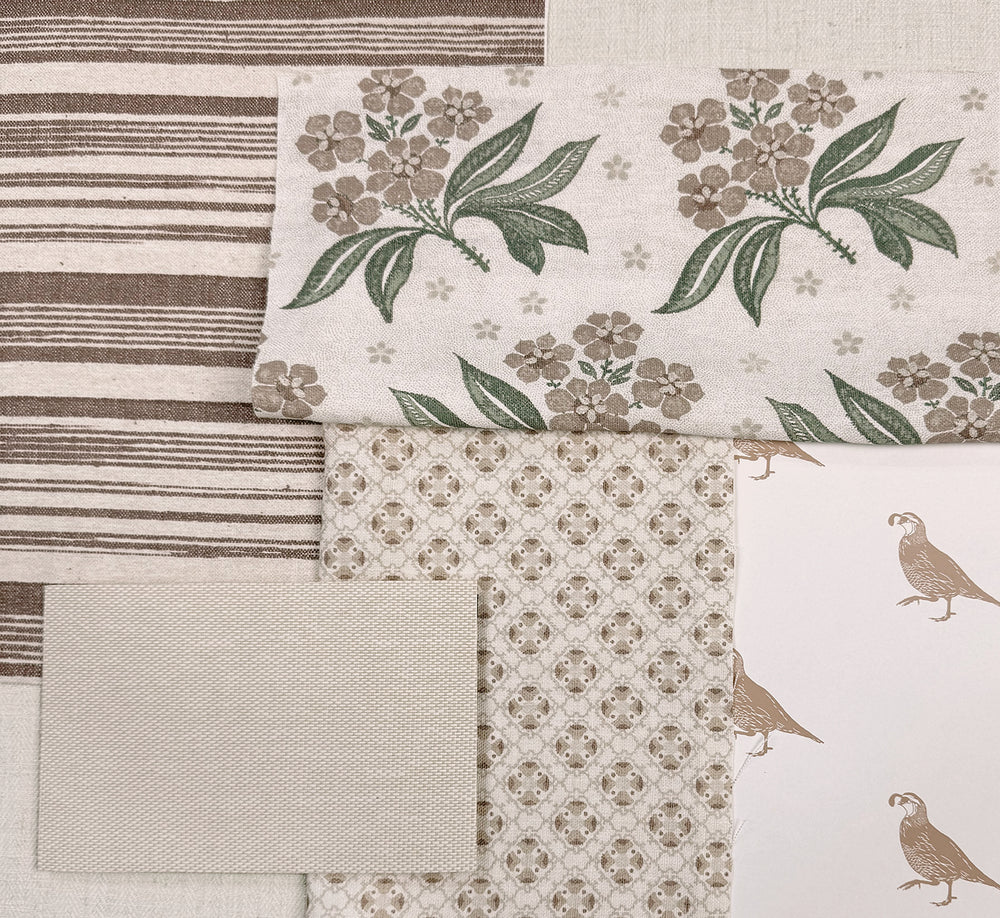 stuart stripe linen fabric by nathan turner brown