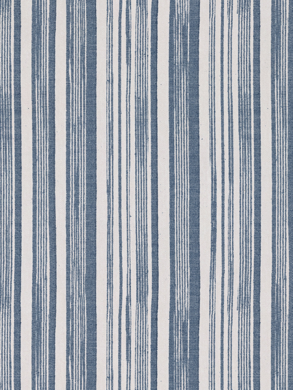 stuart stripe linen fabric by nathan turner dark blue