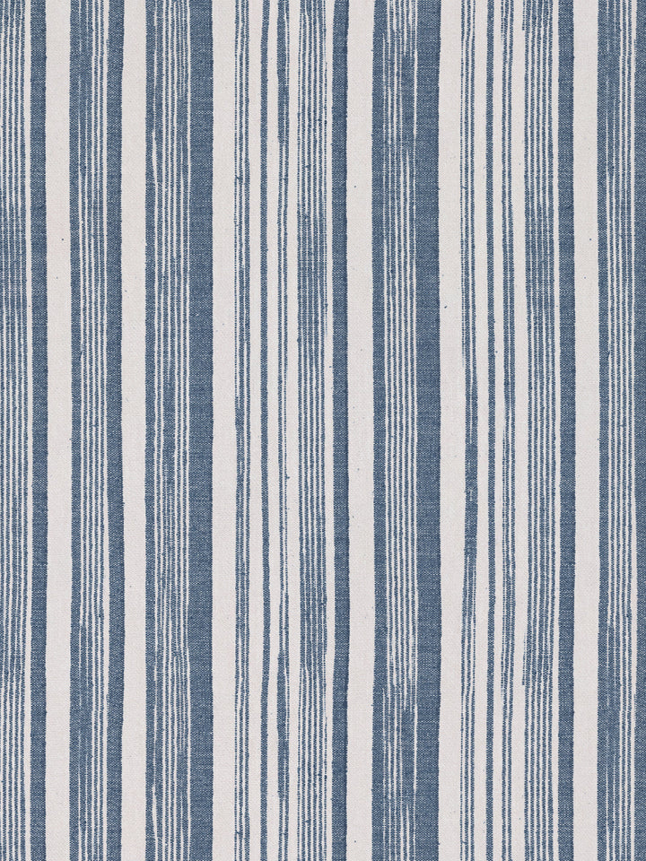 stuart stripe linen fabric by nathan turner dark blue