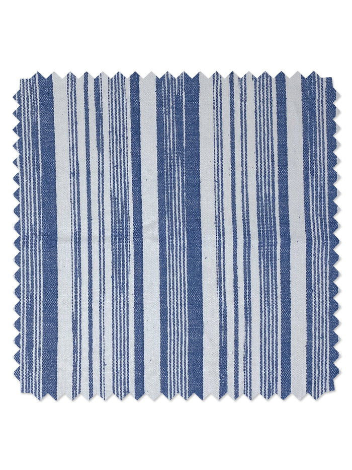 Stuart Stripe' Linen Fabric by Nathan Turner - Dark Blue