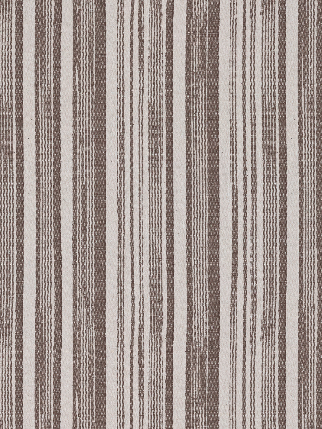 'Stuart Stripe' Linen Fabric by Nathan Turner - Dark Chocolate