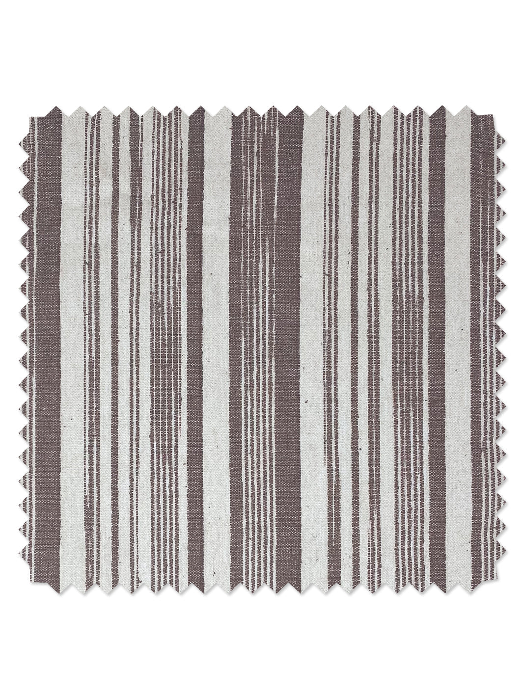 'Stuart Stripe' Linen Fabric by Nathan Turner - Dark Chocolate