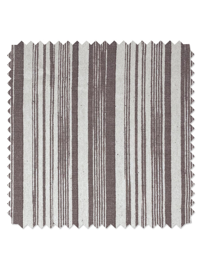 Stuart Stripe' Linen Fabric by Nathan Turner - Dark Chocolate