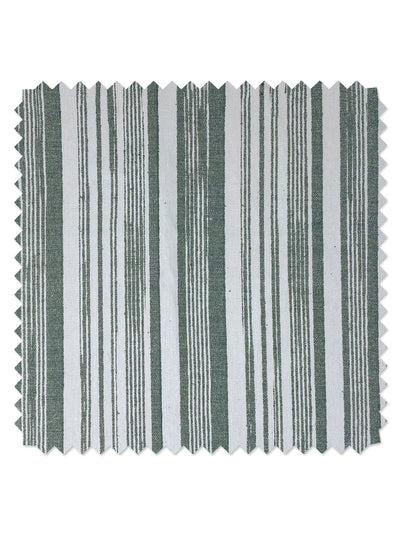 'Stuart Stripe' Linen Fabric by Nathan Turner - Green