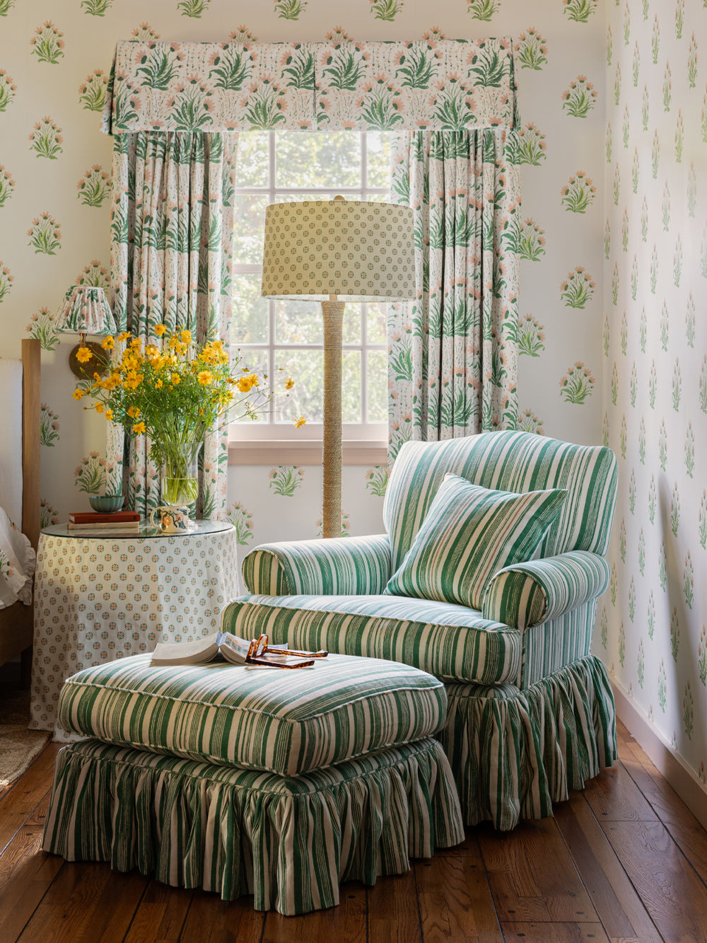 stuart stripe linen fabric by nathan turner blue